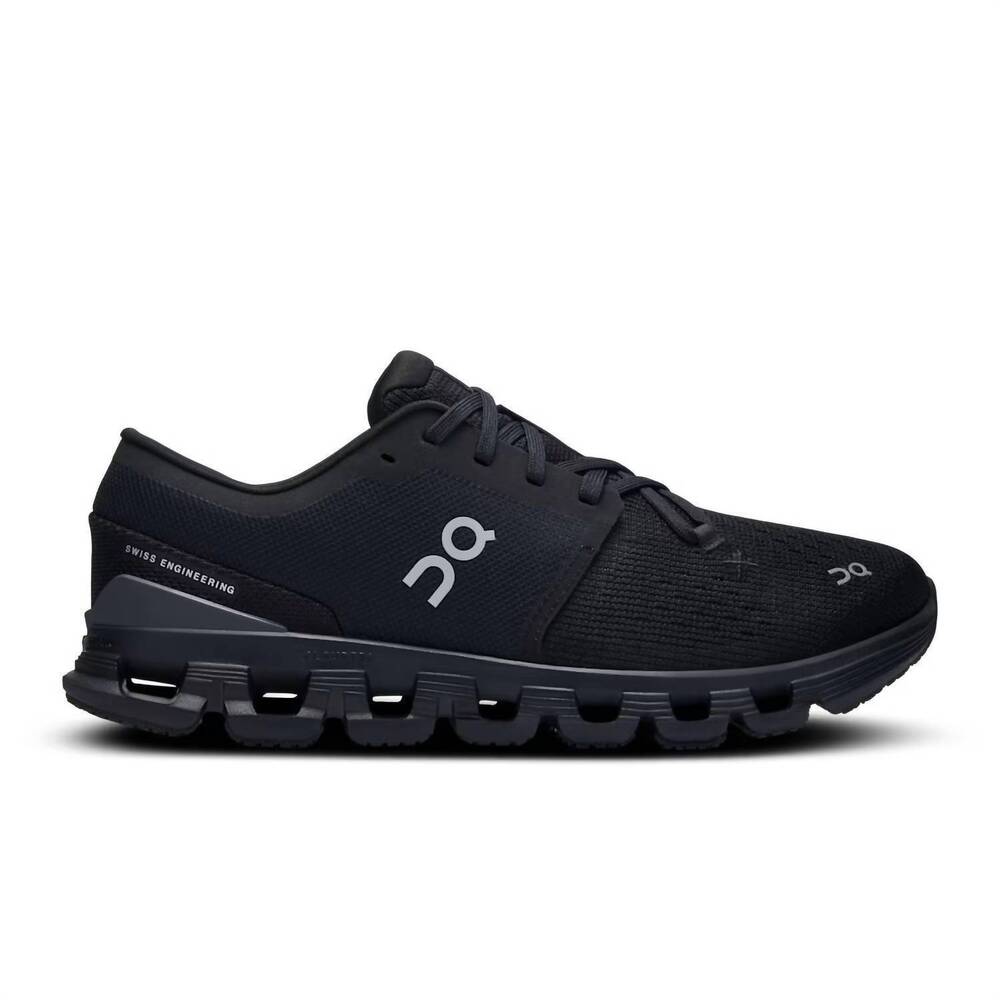NEW ON women's cloud x4 running shoes in black/eclipse